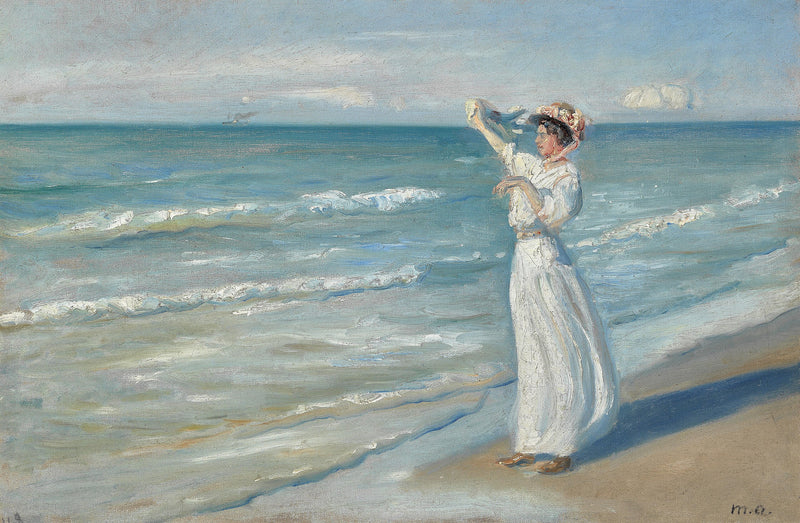 Femme sur une plage. - Michael Peter Ancher