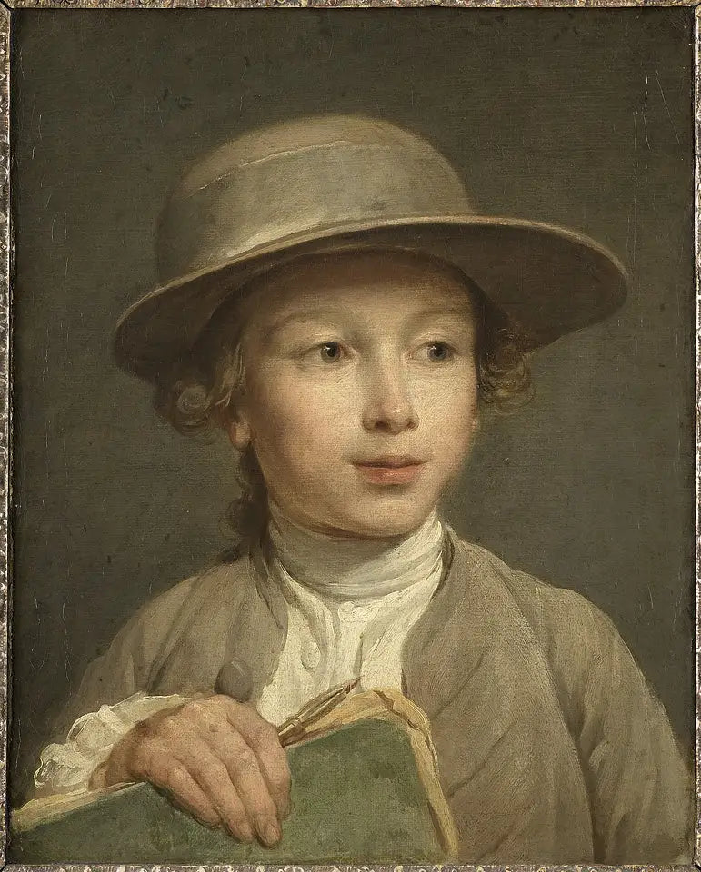 Garçon avec un cahier de dessin - Nicolas-Bernard Lépicié - Alpha Reproduction