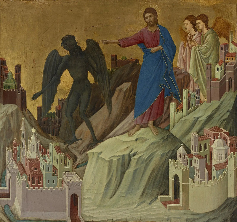 ความล่อลวงของพระคริสต์บนภูเขา - Duccio di Buoninsegna