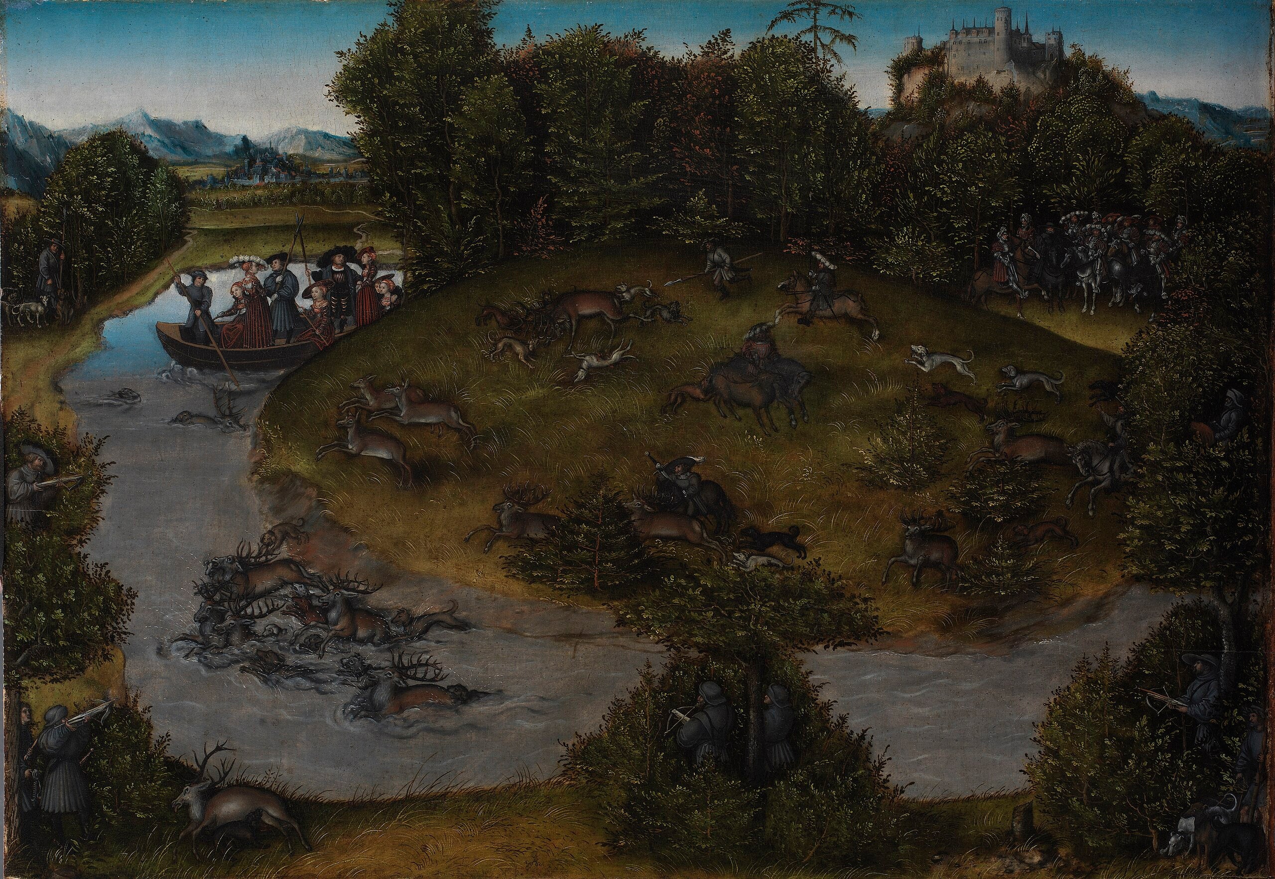 La chasse au cerf de l'électeur Frédéric le Sage (1463-1525) de Saxe - Lucas Cranach the Elder