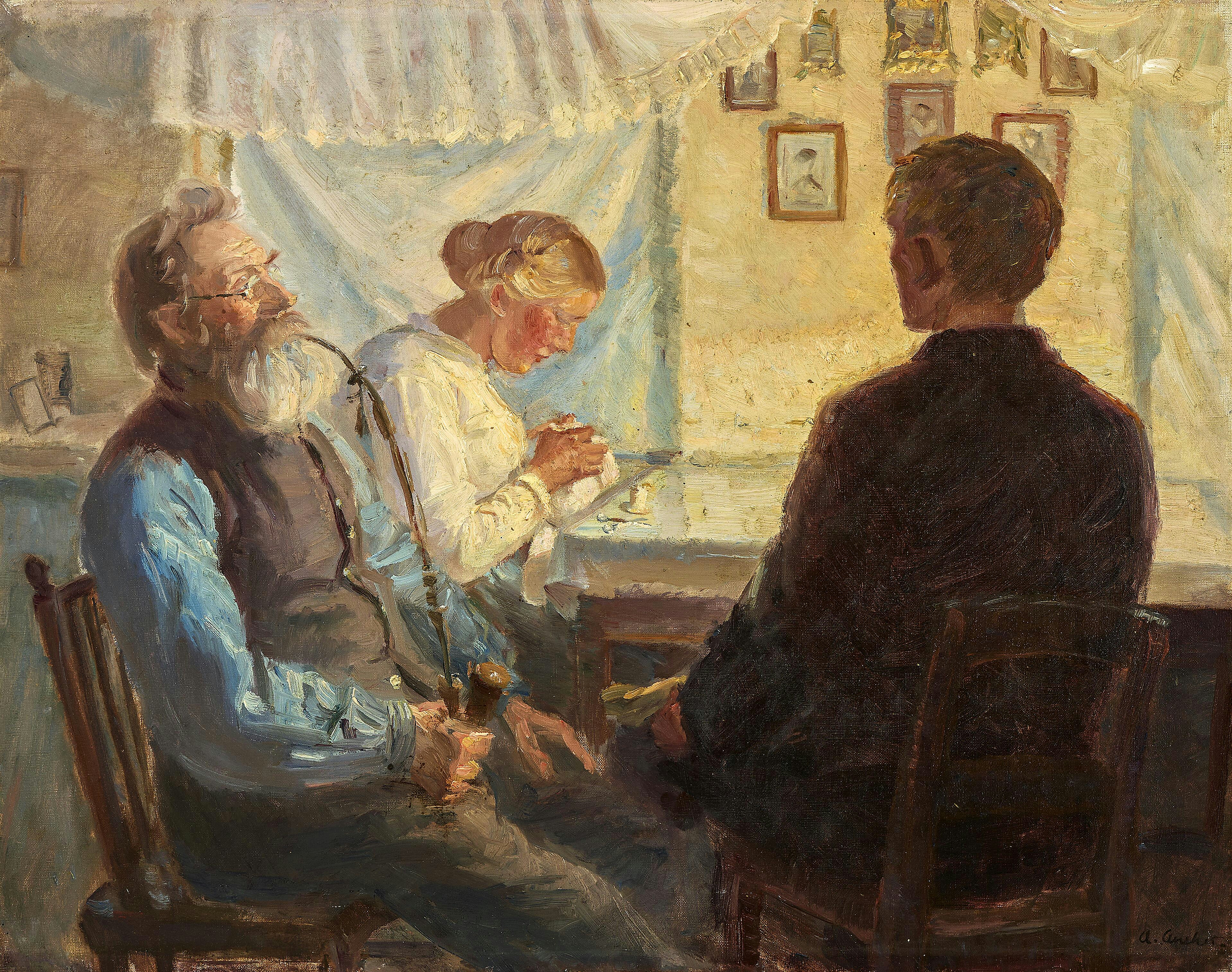La visite du prétendant. - Anna Ancher - Alpha Reproduction