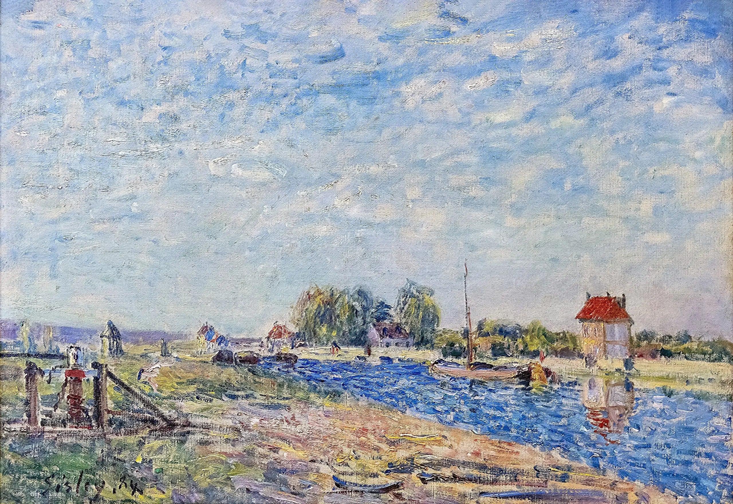 Reproduction du tableau « Le Canal du Loing - Alfred Sisley » par Alpha Reproduction en peinture à l’huile
