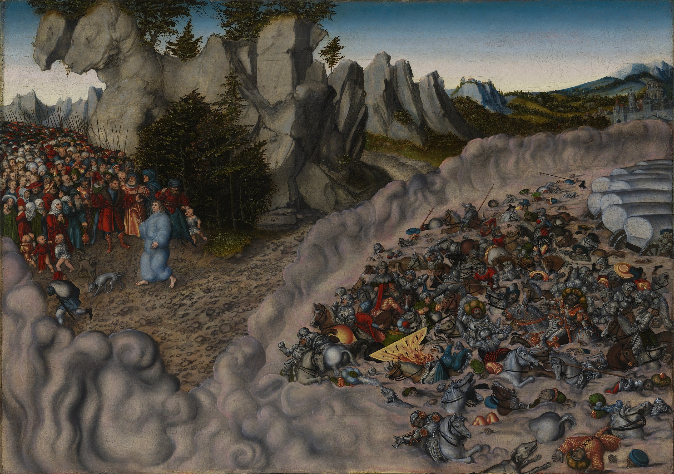 Les armées du Pharaon englouties dans la mer Rouge - Lucas Cranach the Elder