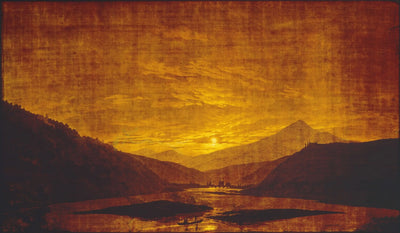 Paysage de rivière dans les montagnes la nuit - Caspar David Friedrich - Alpha Reproduction