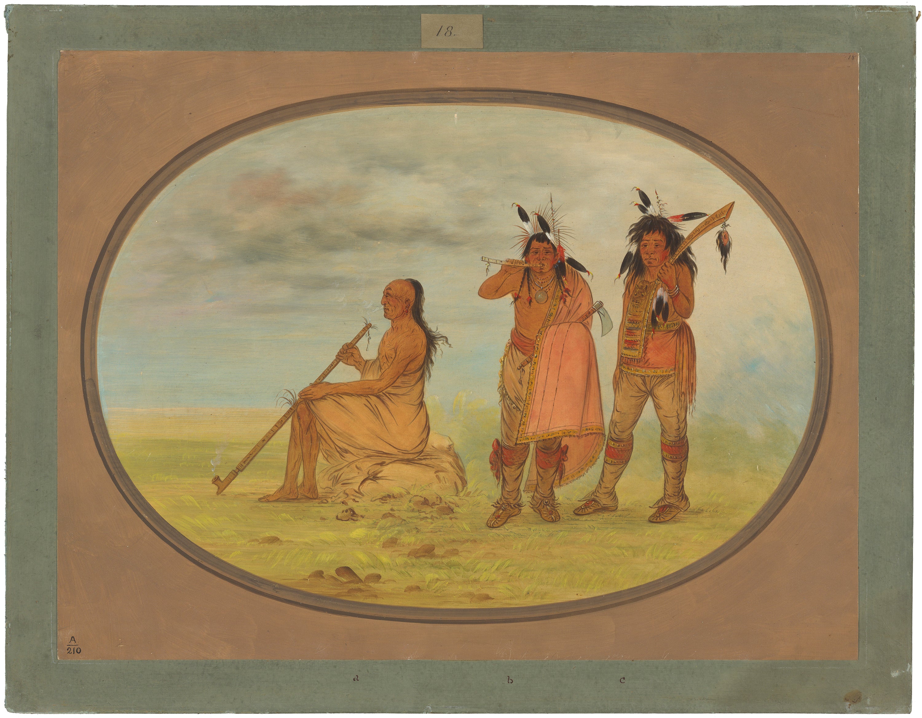 Vieux chef de Menomonie avec deux jeunes amoureux - George Catlin