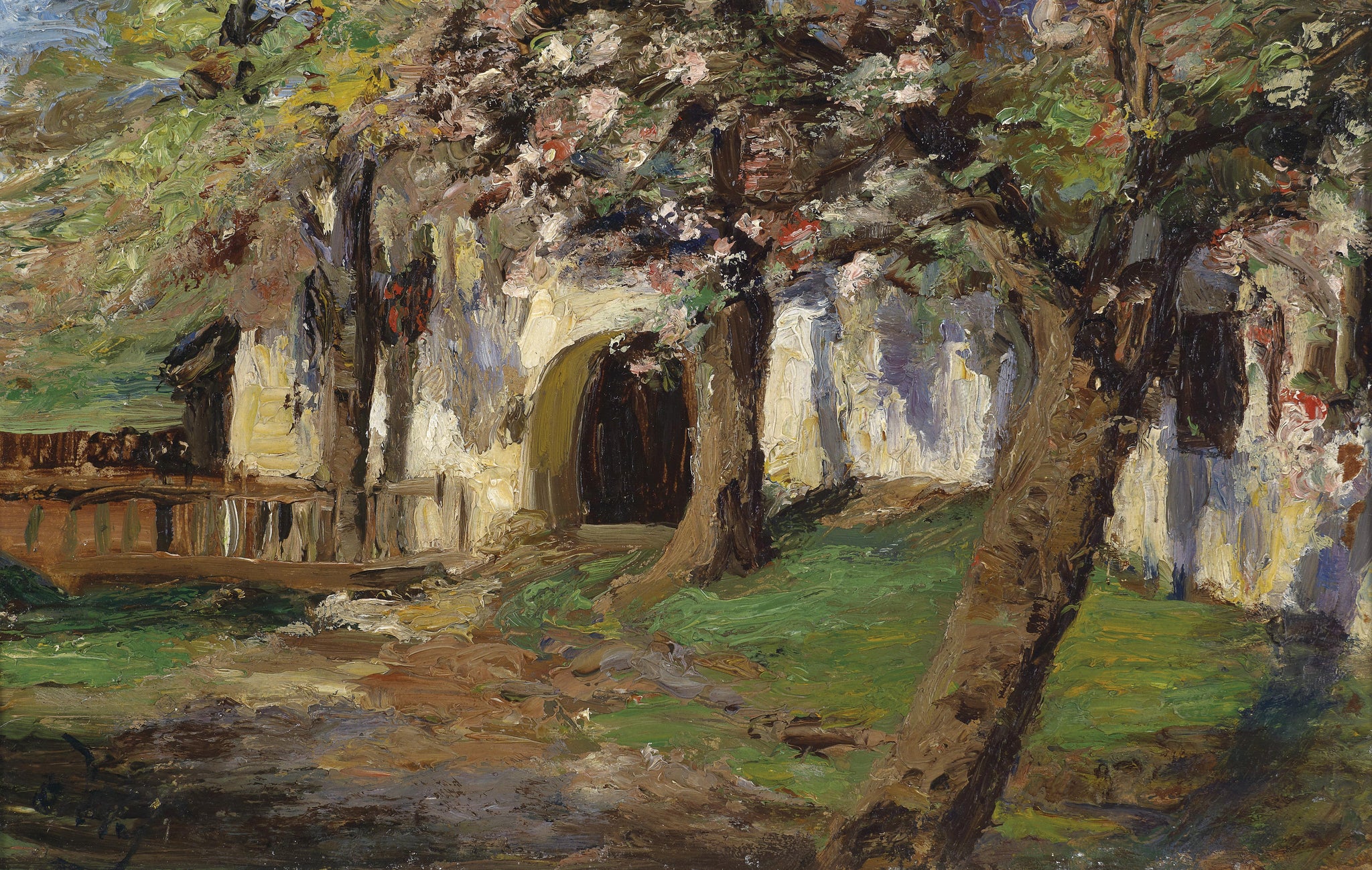 Pommiers en fleurs, peinture de Olga Wisinger-Florian