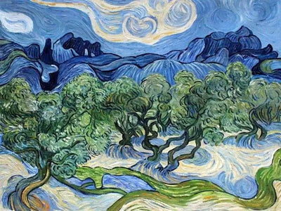 Oliviers avec les Alpilles dans le fond - Vincent van Gogh - Alpha Reproduction