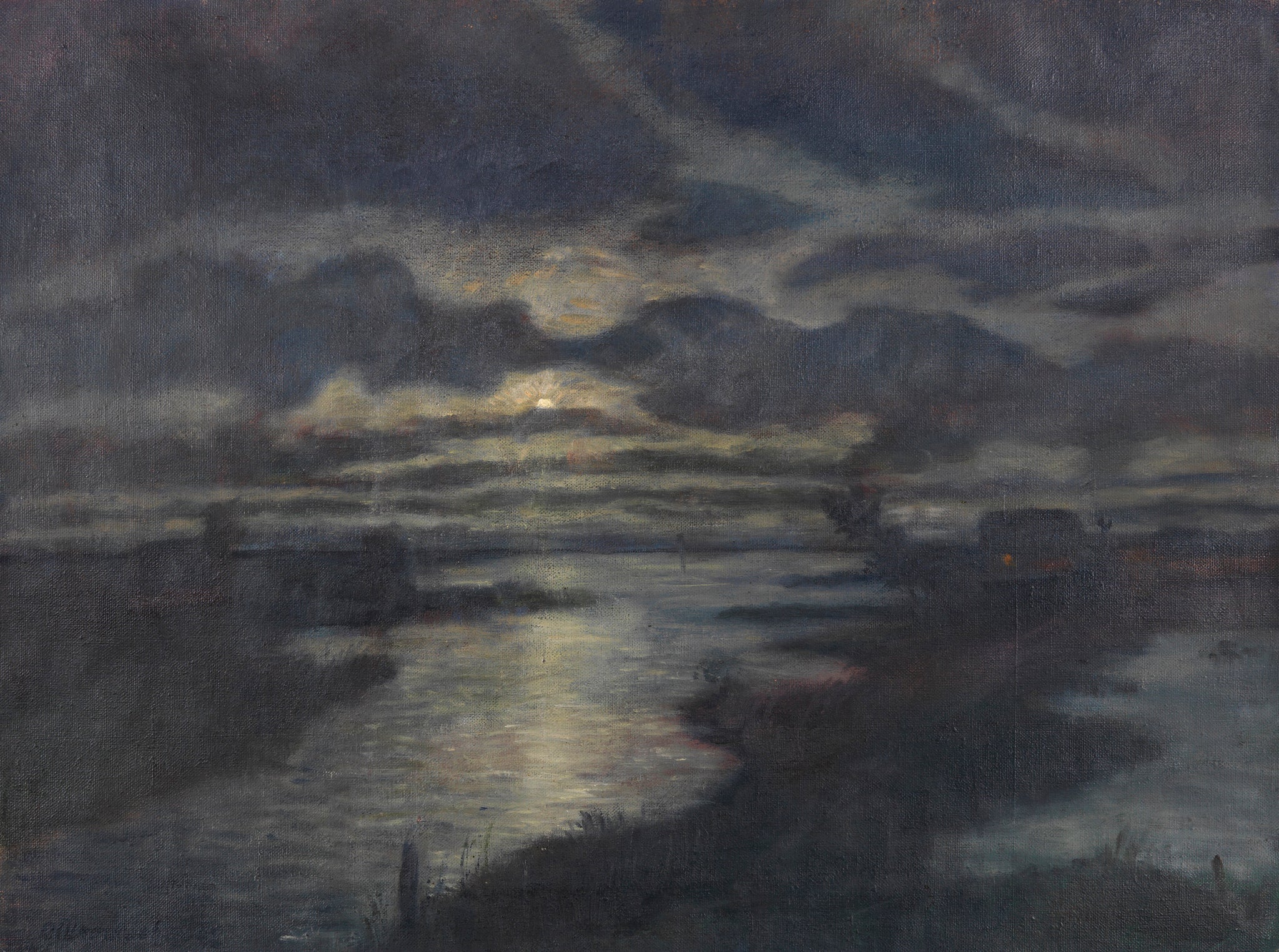 Nuit de lune de Otto Modersohn