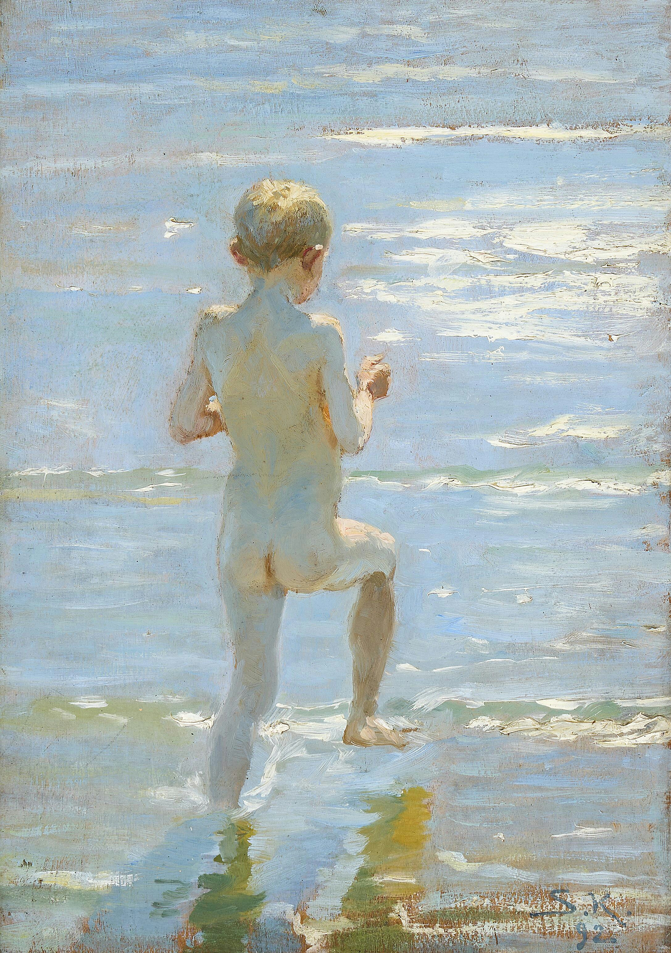 เด็กชายกำลังอาบน้ำ - Peder Severin Krøyer