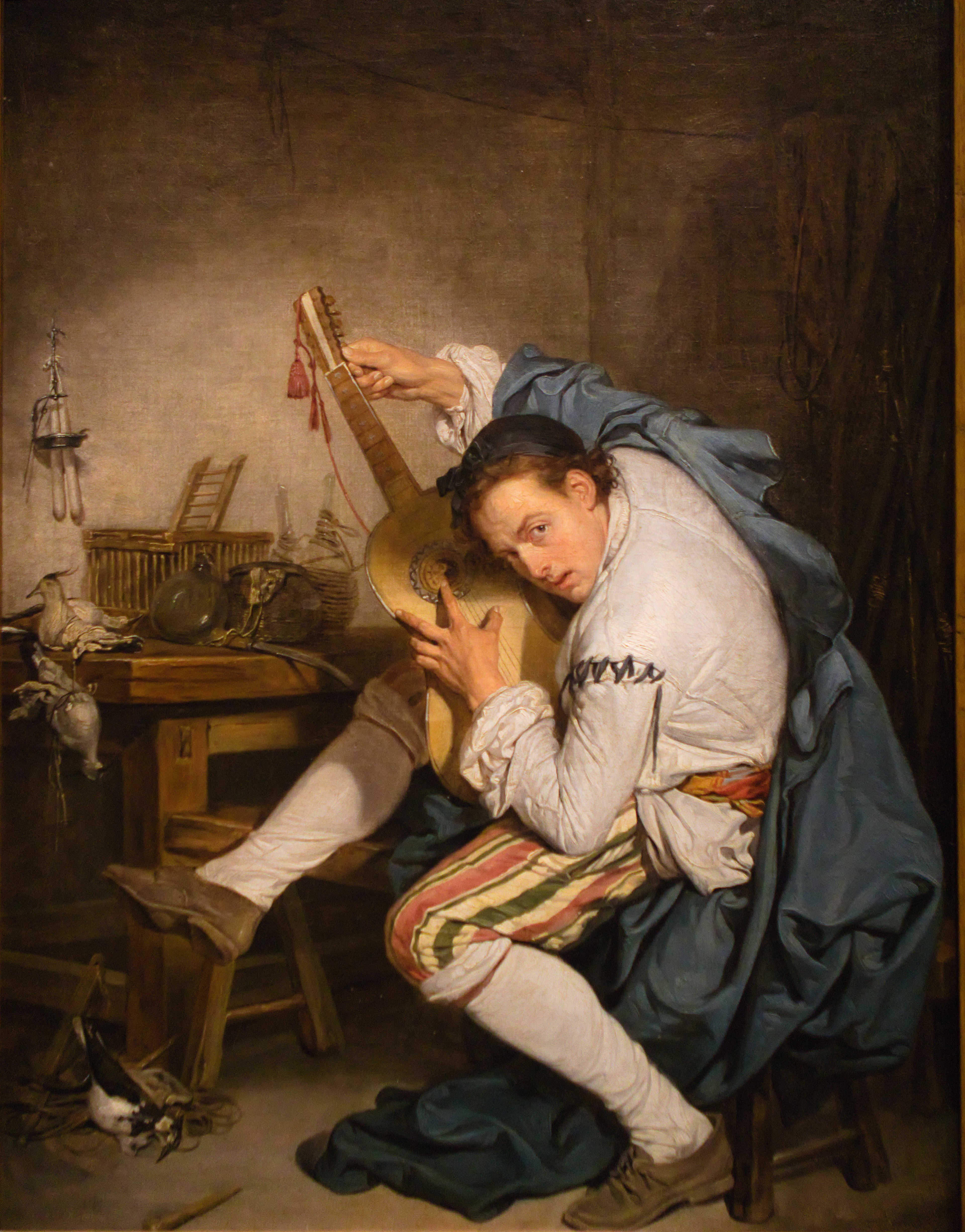 Le Guitariste (L’Oiseleur). - Jean-Baptiste Greuze - Alpha Reproduction