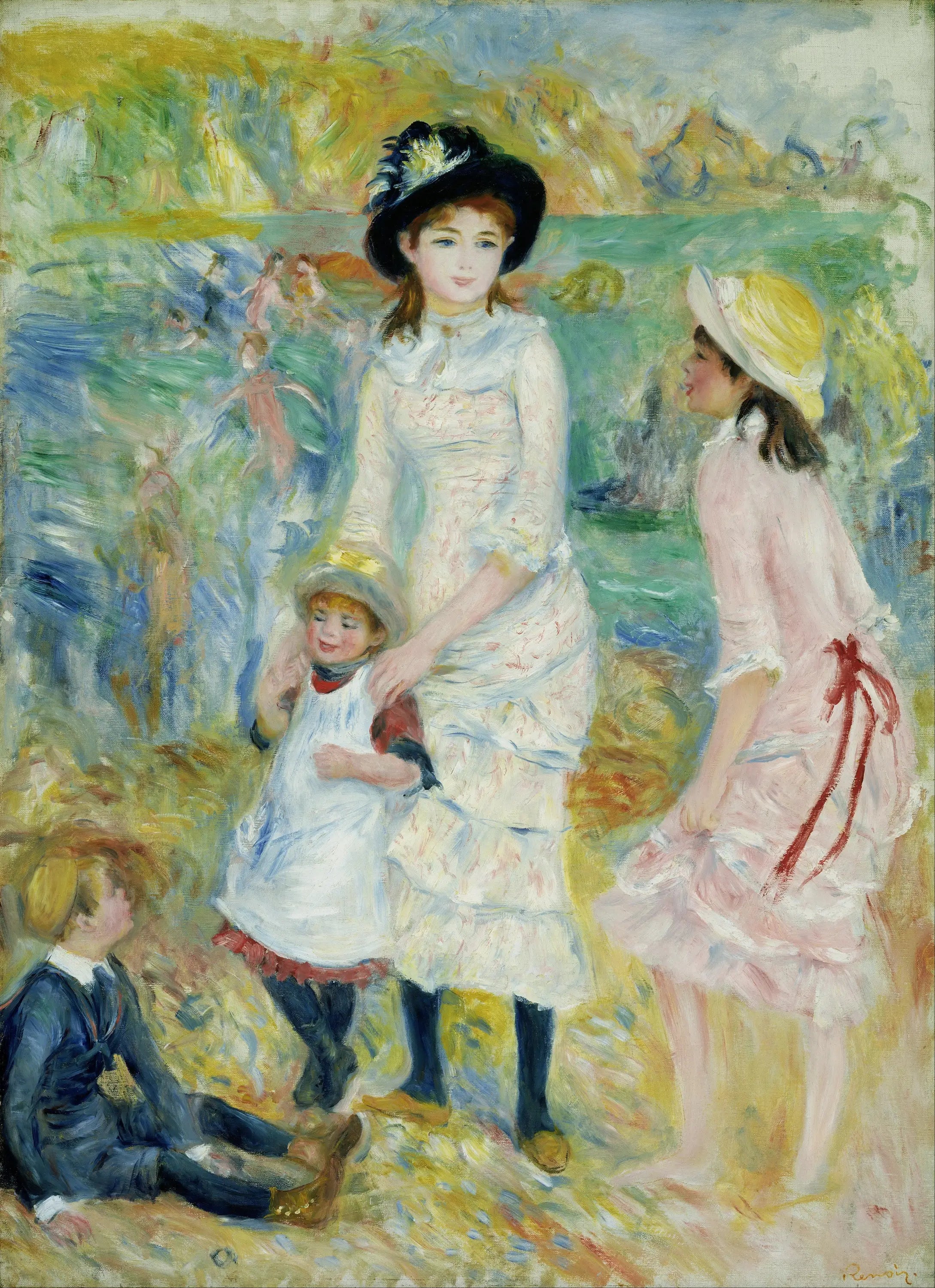 Reproduction du tableau « Enfants au bord de la mer, Guernesey - Pierre-Auguste Renoir » par Alpha Reproduction en peinture à l’huile