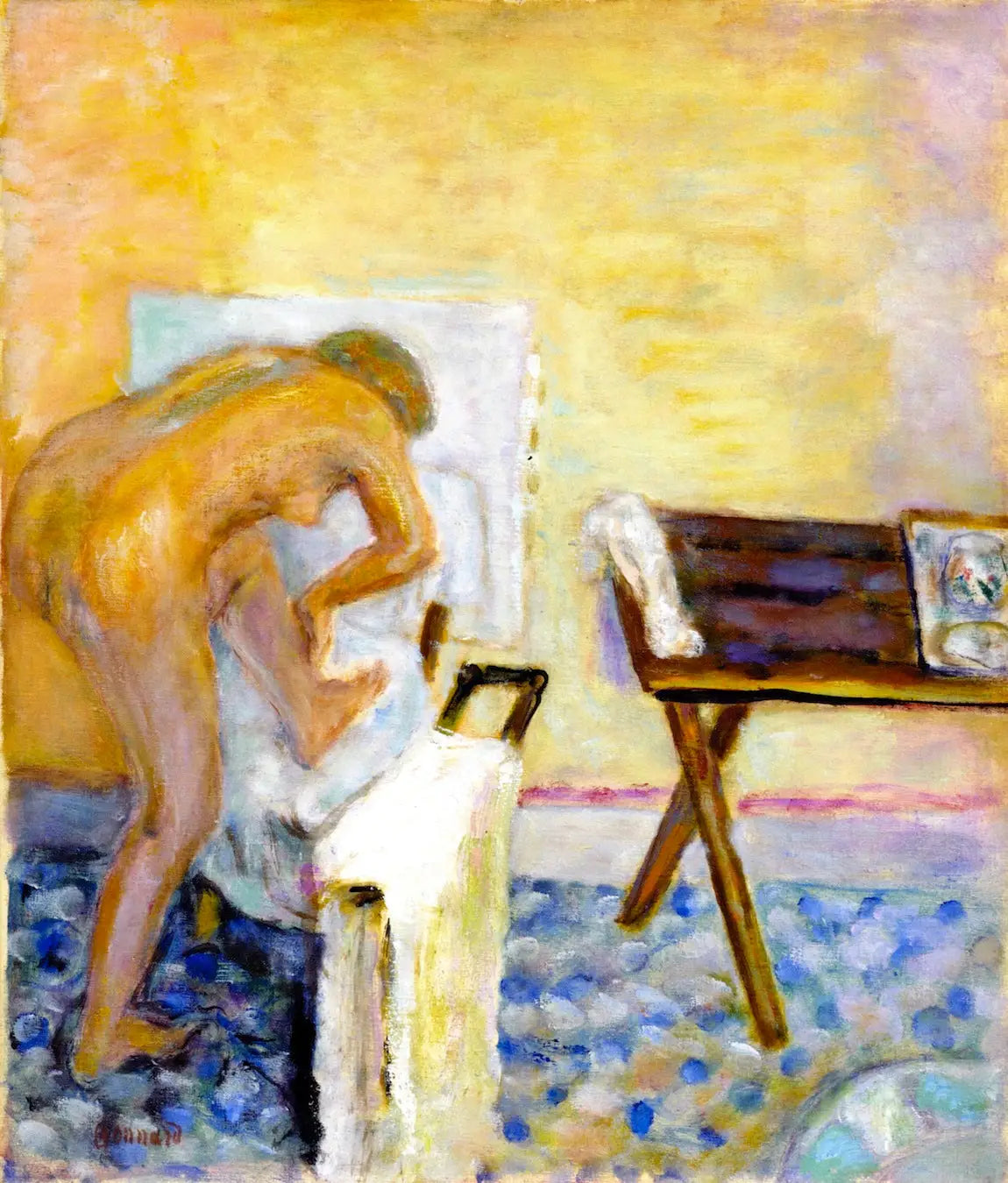 Reproduction du tableau « Petit nu penché en avant - Pierre Bonnard » par Alpha Reproduction en peinture à l’huile