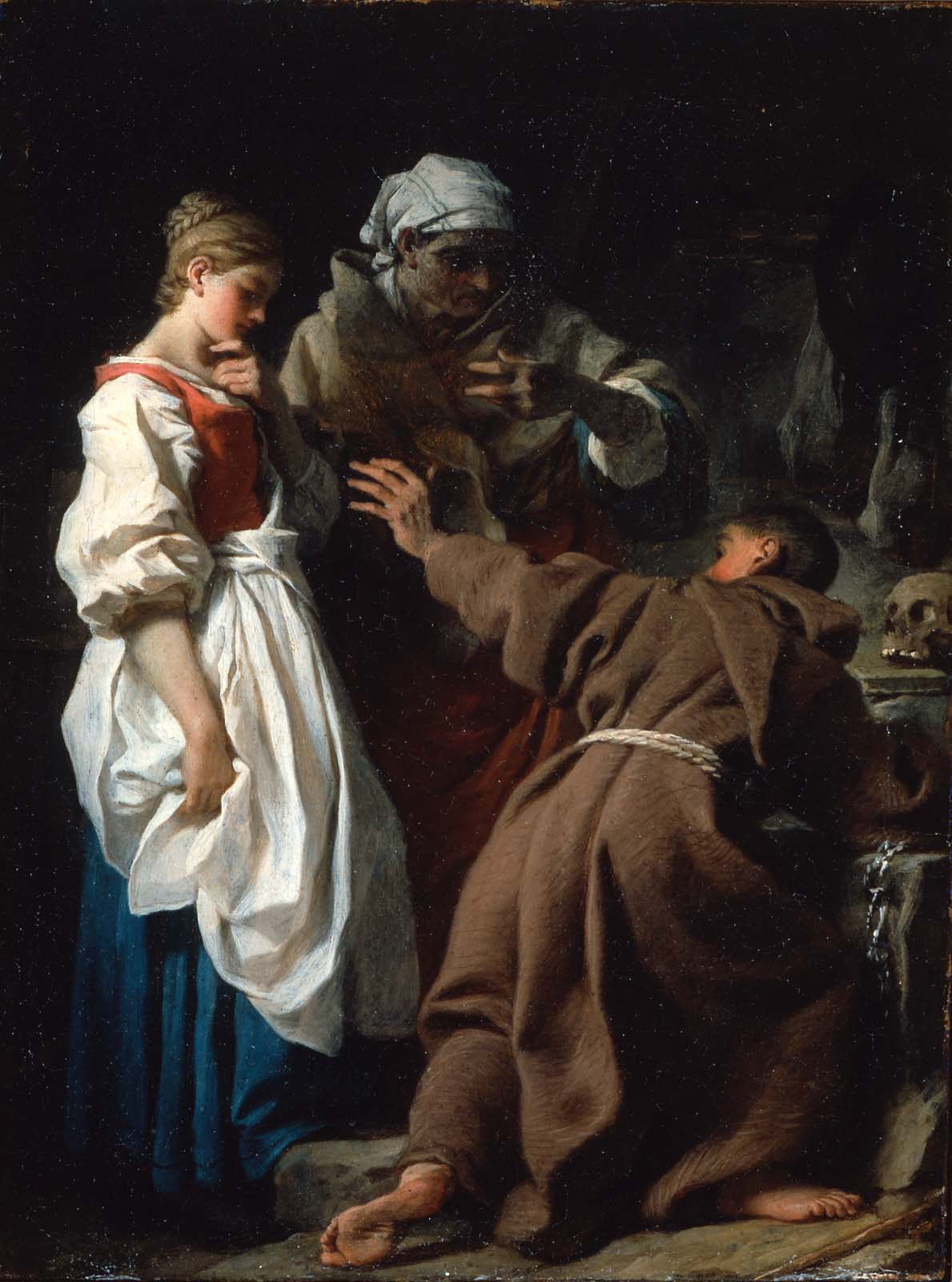 Frère Luce, l'Ermite, avec la Veuve et sa Fille - Pierre Subleyras