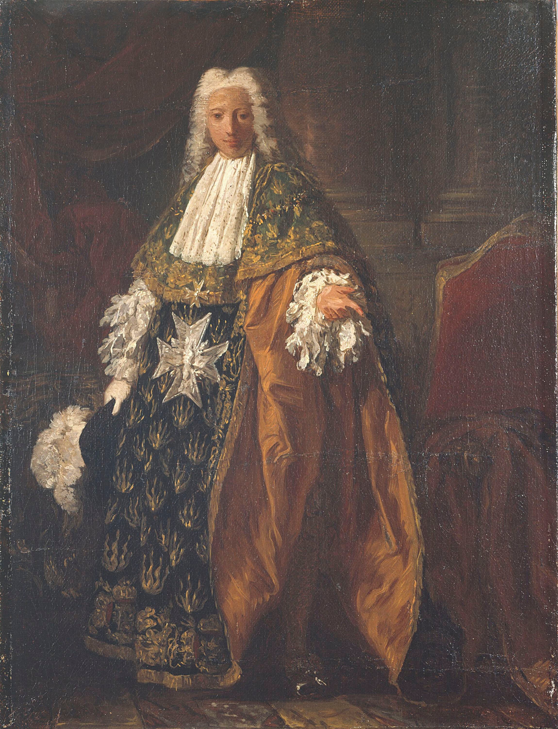 Portrait de Paul-Hippolyte de Beauvillier, duc de Saint-Aignan (1684-1776), en tenue de chevalier de l'ordre du Saint-Esprit - Pierre Subleyras