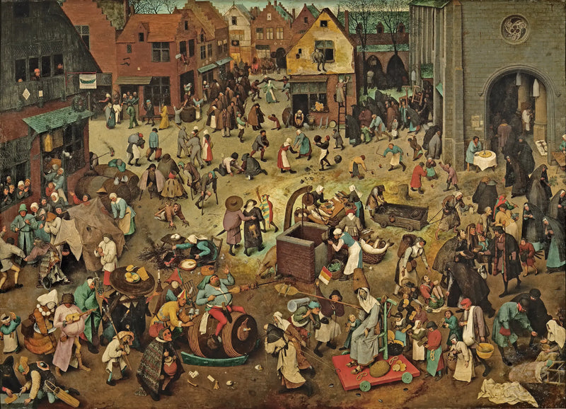 การต่อสู้ในเทศกาลคาร์นิวัลและเทศกาลถือศีลอด - Pieter Brueghel the Elder
