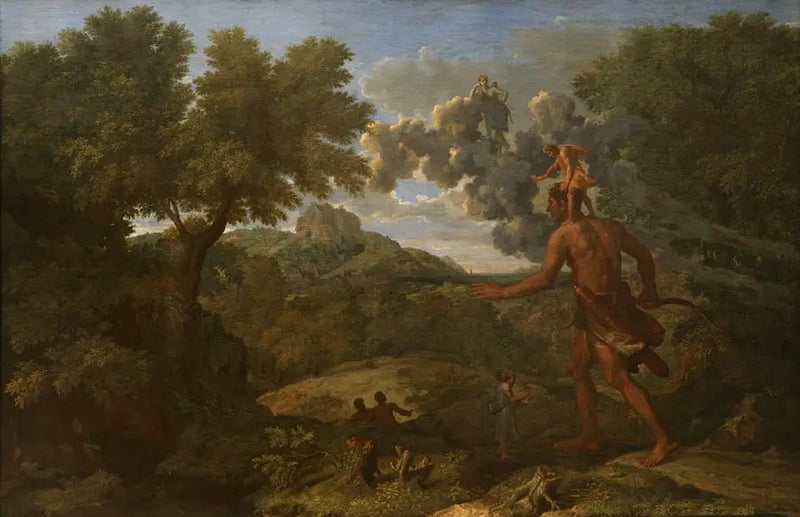 ทัศนียภาพกับ Orion ตาบอดที่กำลังมองหาแสงอาทิตย์ - Nicolas Poussin
