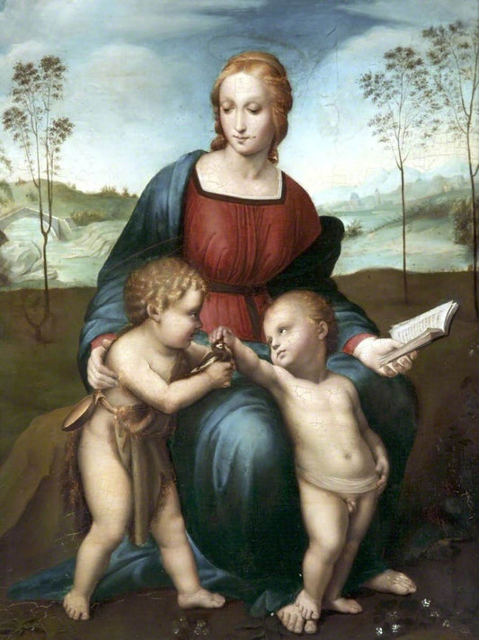 Reproduction du tableau « Madonna del Cardellino - Raphaël Sanzio » par Alpha Reproduction en peinture à l’huile