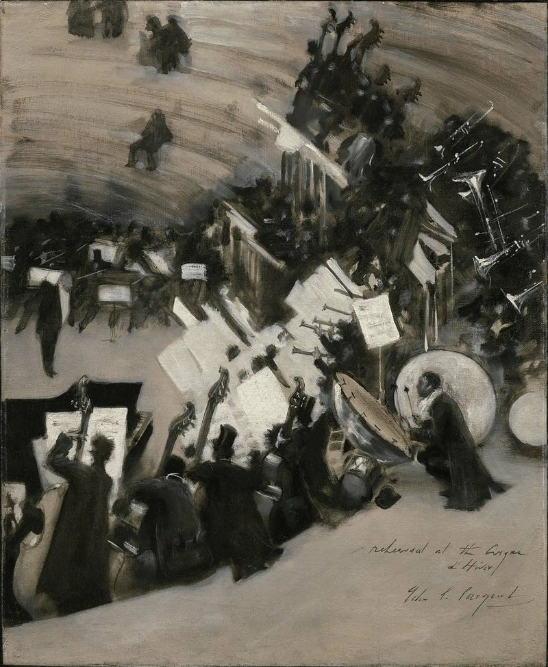 การซ้อมของวงออร์เคสตร้า Pasdeloup ที่ Cirque d'Hiver - John Singer Sargent