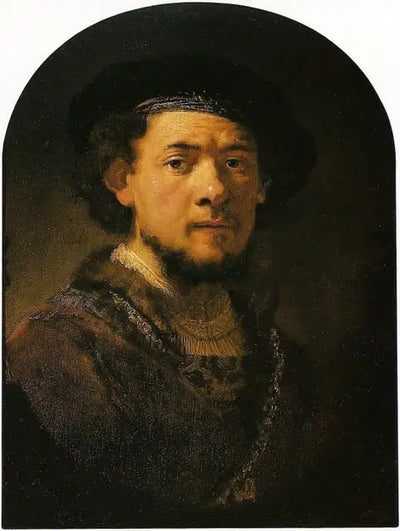 Reproduction du tableau « Autoportrait à la chaîne en or - Rembrandt » par Alpha Reproduction en peinture à l’huile