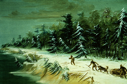 Retour au fort Frontenac en traîneau. Février 1679 - George Catlin
