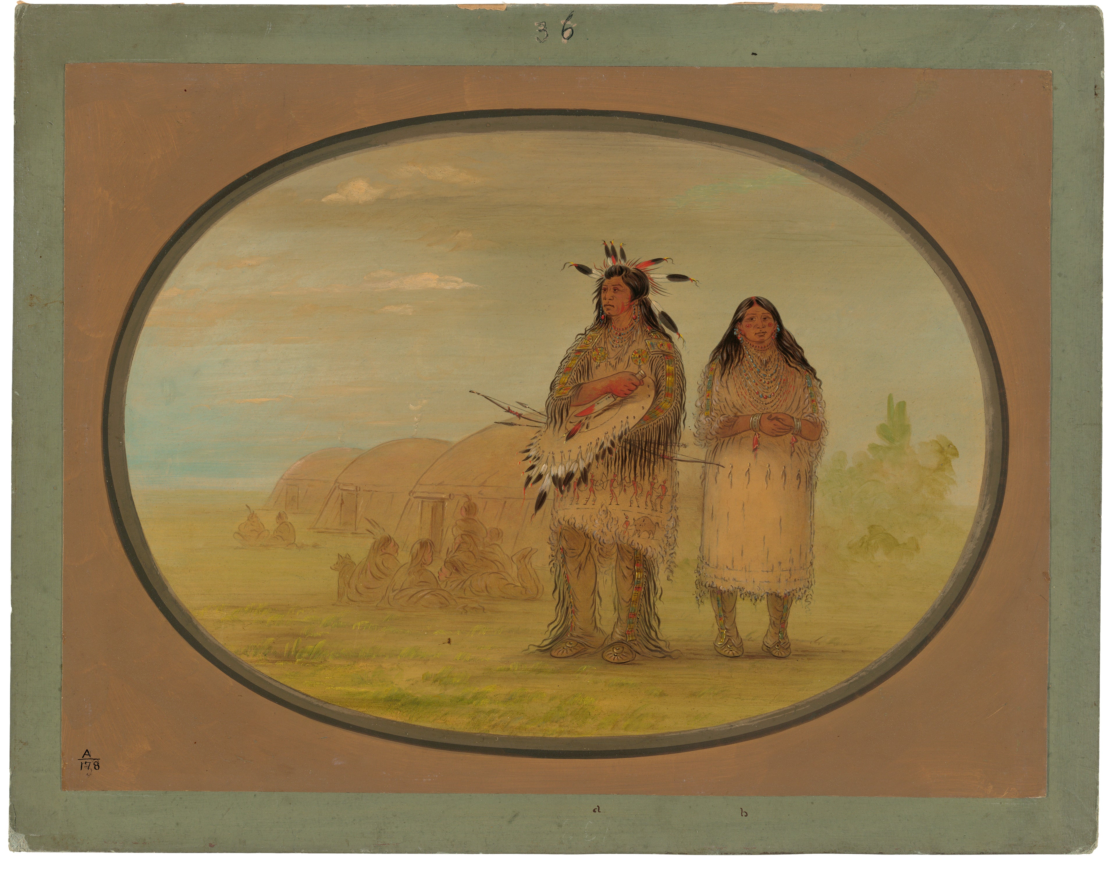 Riccarree Chief et sa femme - George Catlin