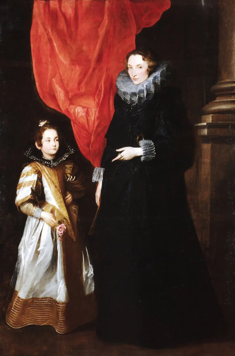 ภาพเหมือนของ Geronima Sale Brignole กับลูกสาว Maria Aurelia - Antoine van Dyck