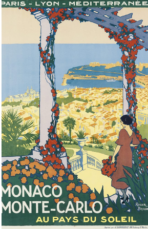 Monte-Carlo, Roger Broders, vers 1920 — reproduction peinte à la main