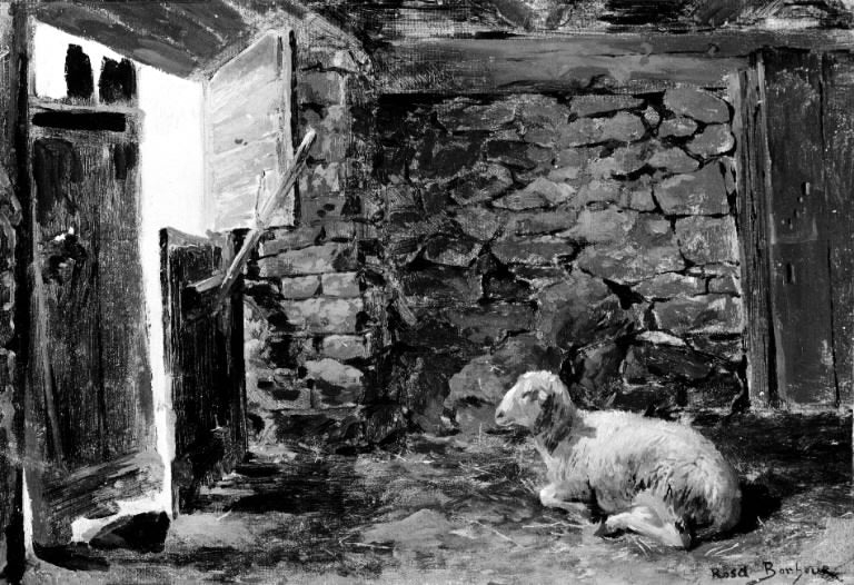 Un mouton couché dans une étable - Rosa Bonheur