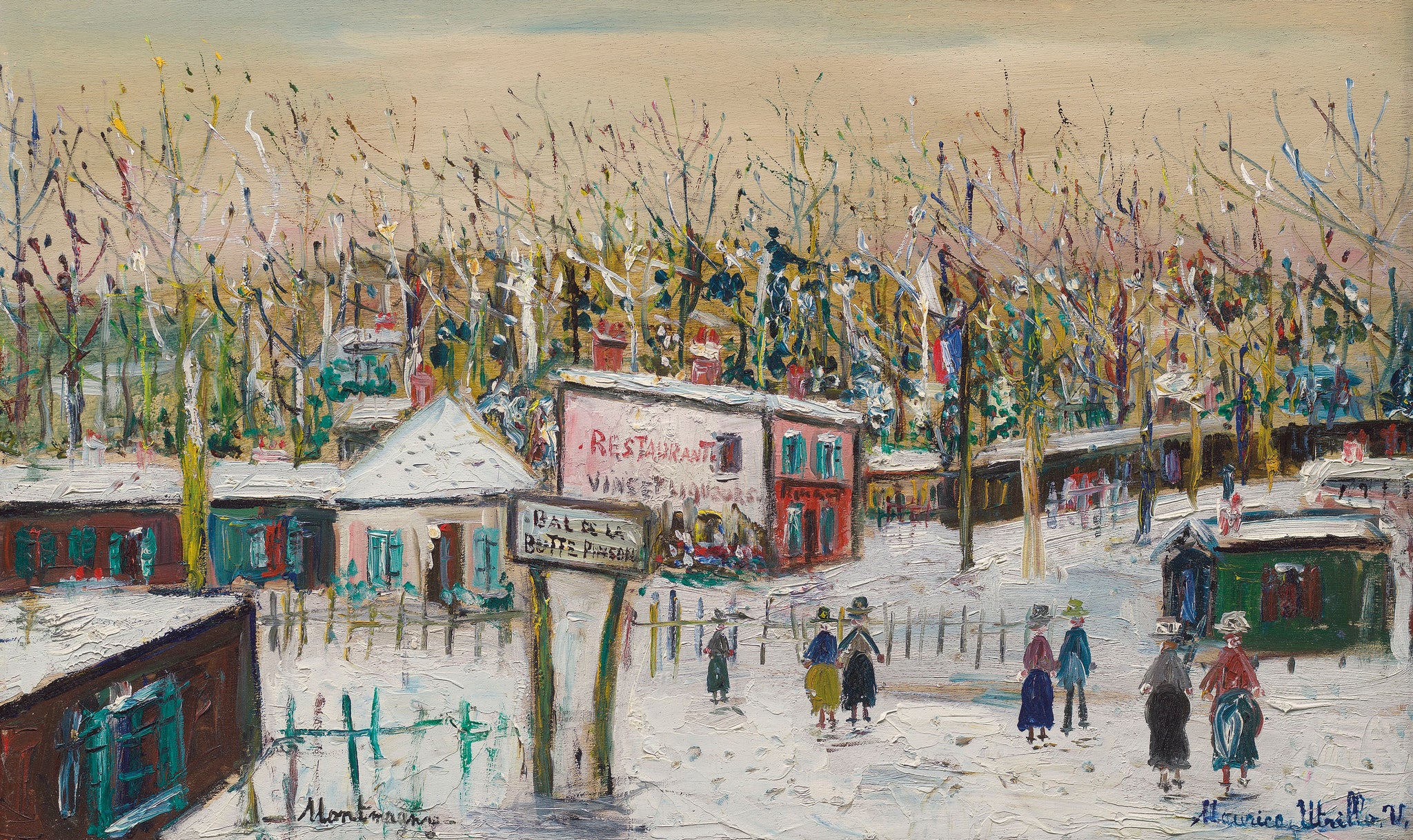 Rue de la Butte Pinson sous la neige, Montmagny - Maurice Utrillo