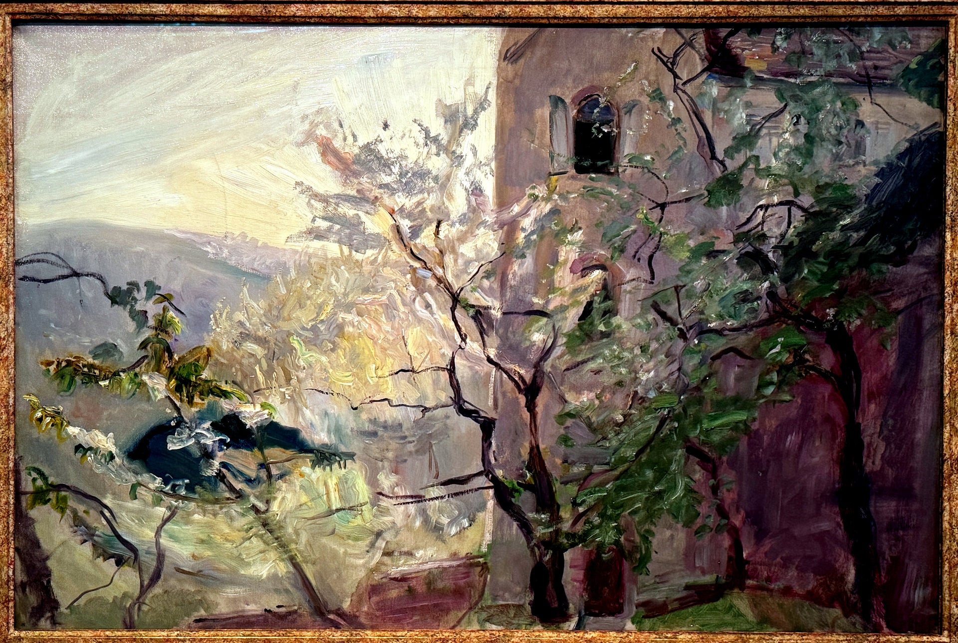 Arbres en fleurs à Neukastel, peinture de Max Slevogt