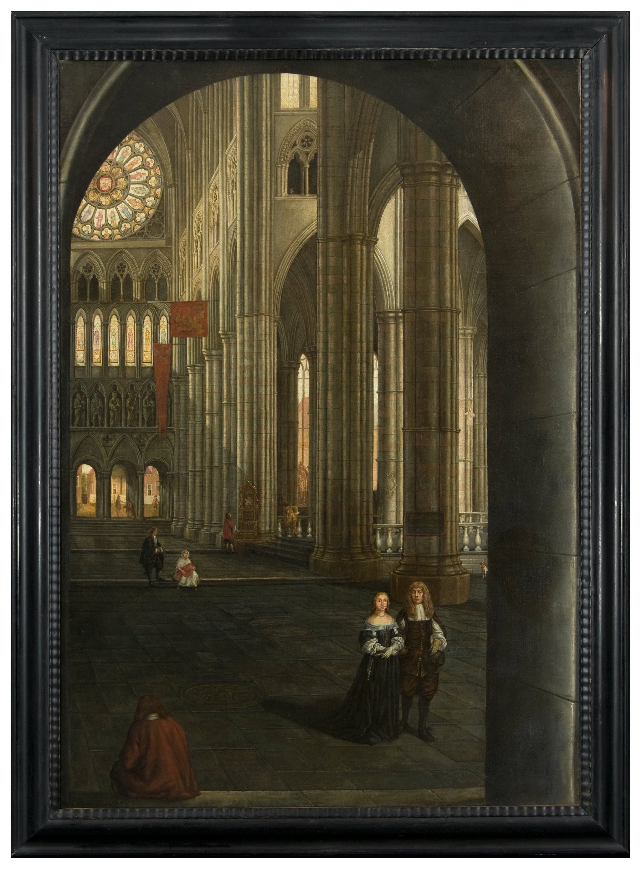 Vue du transept nord de l'abbaye de Westminster à Londres - Samuel van Hoogstraten image 1 reproduction artisanale de tableau