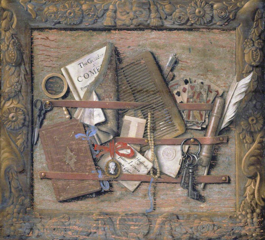 Trompe-l'œil d'un panneau de nécessité encadré - Samuel van Hoogstraten