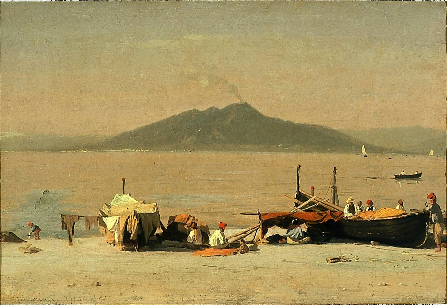 Le Vésuve depuis Marina Grande, Capri - Sanford Robinson Gifford