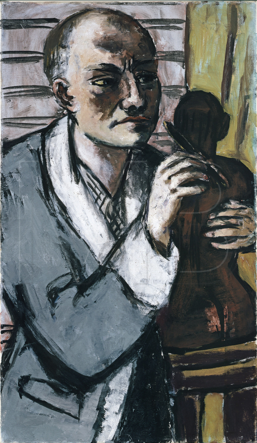 Selbstbildnis mit grauem Schlafrock - Max Beckmann