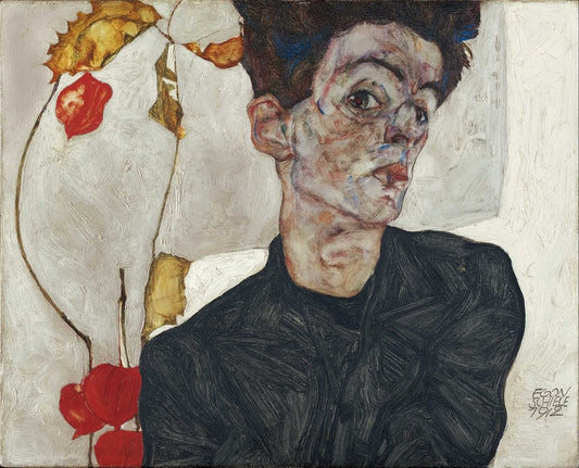 🪞 ภาพเหมือนศิลปินกับโคมไฟจีน – Egon Schiele (1912)