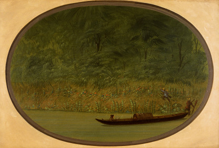 Rivage de l'Uruguay - Réalisation d'un croquis - George Catlin
