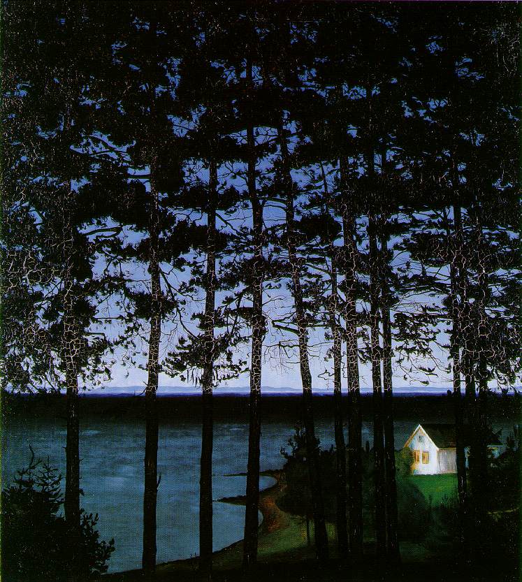 La Cabane du pêcheur, Harald Sohlberg, 1906, peinture à l’huile