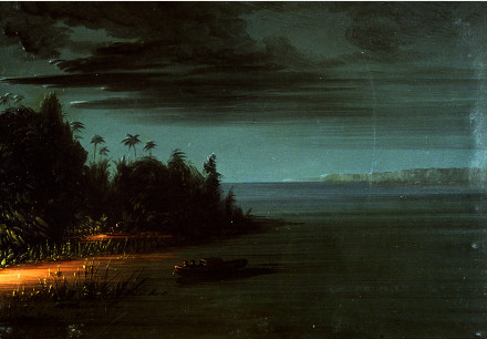 Lancer à la lumière des torches - George Catlin