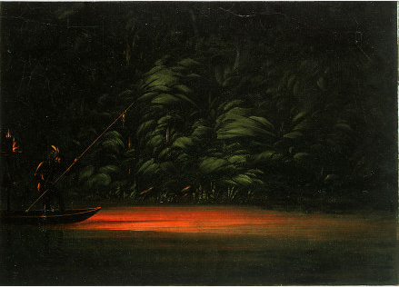 Pêche aux flambeaux sur l'Amazone - George Catlin