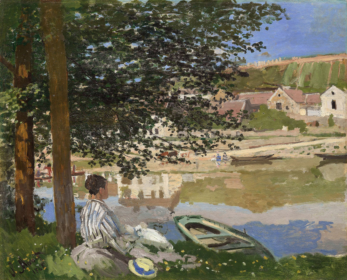 🌿 ริมฝั่งแม่น้ำแซนที่เบนเนอคูร์ – Claude Monet (1868)