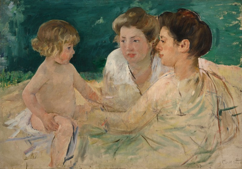 Bain de soleil avec trois figures - Mary Cassatt