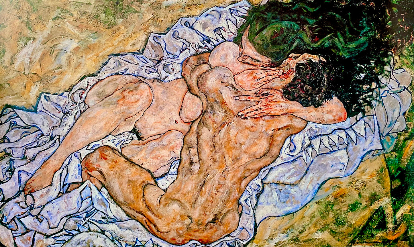 💞 การโอบกอด (คู่รักที่รักกัน II) – Egon Schiele (1917)