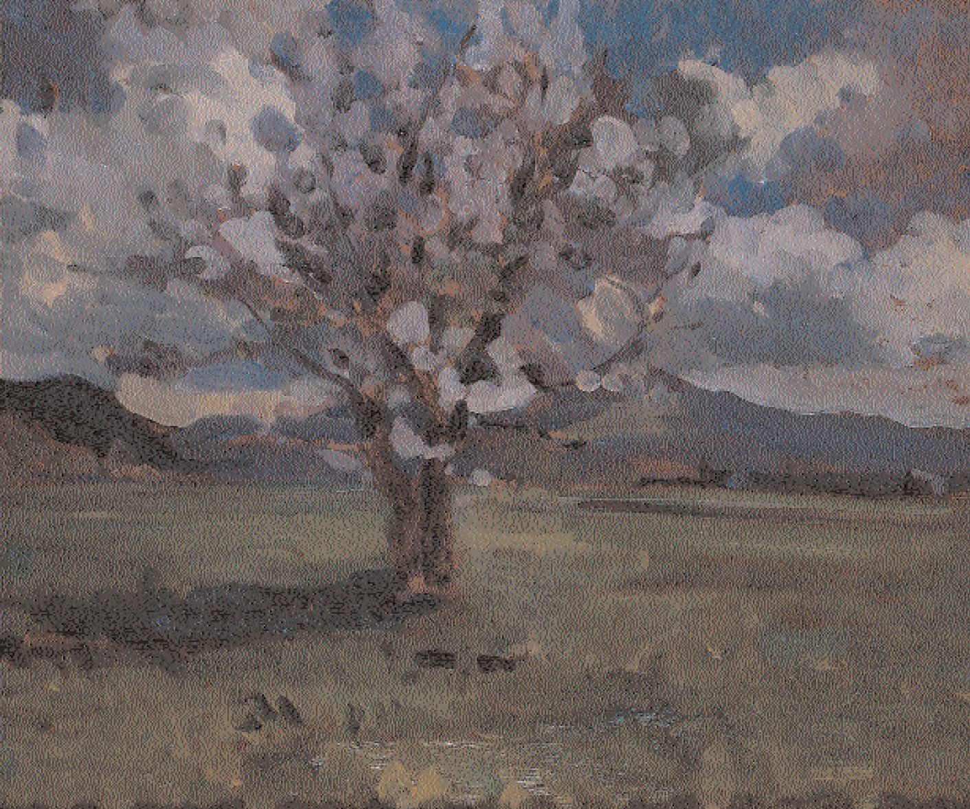 Pommier en fleurs, peinture de János Thorma