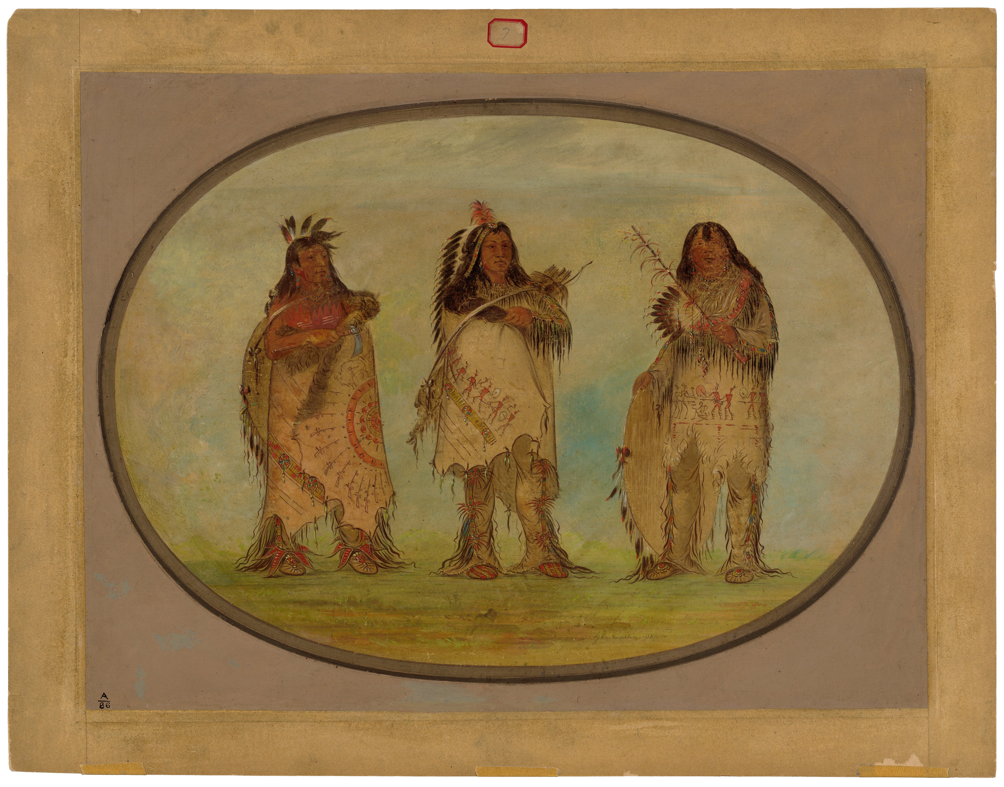 Trois guerriers distingués de la tribu Sioux - George Catlin