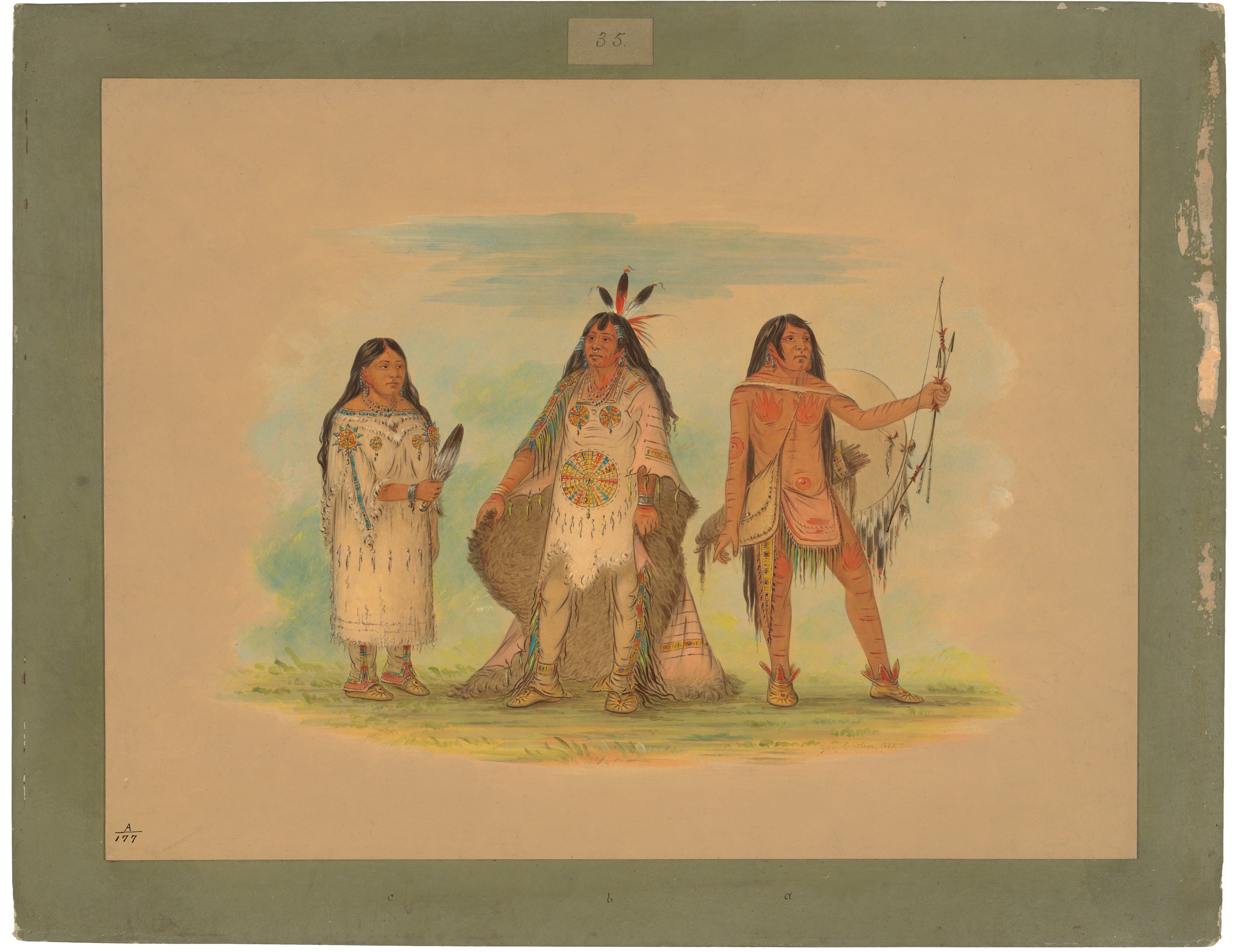 Trois Indiens Minatarree - George Catlin