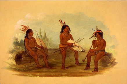 Trois jeunes hommes Chinook - George Catlin