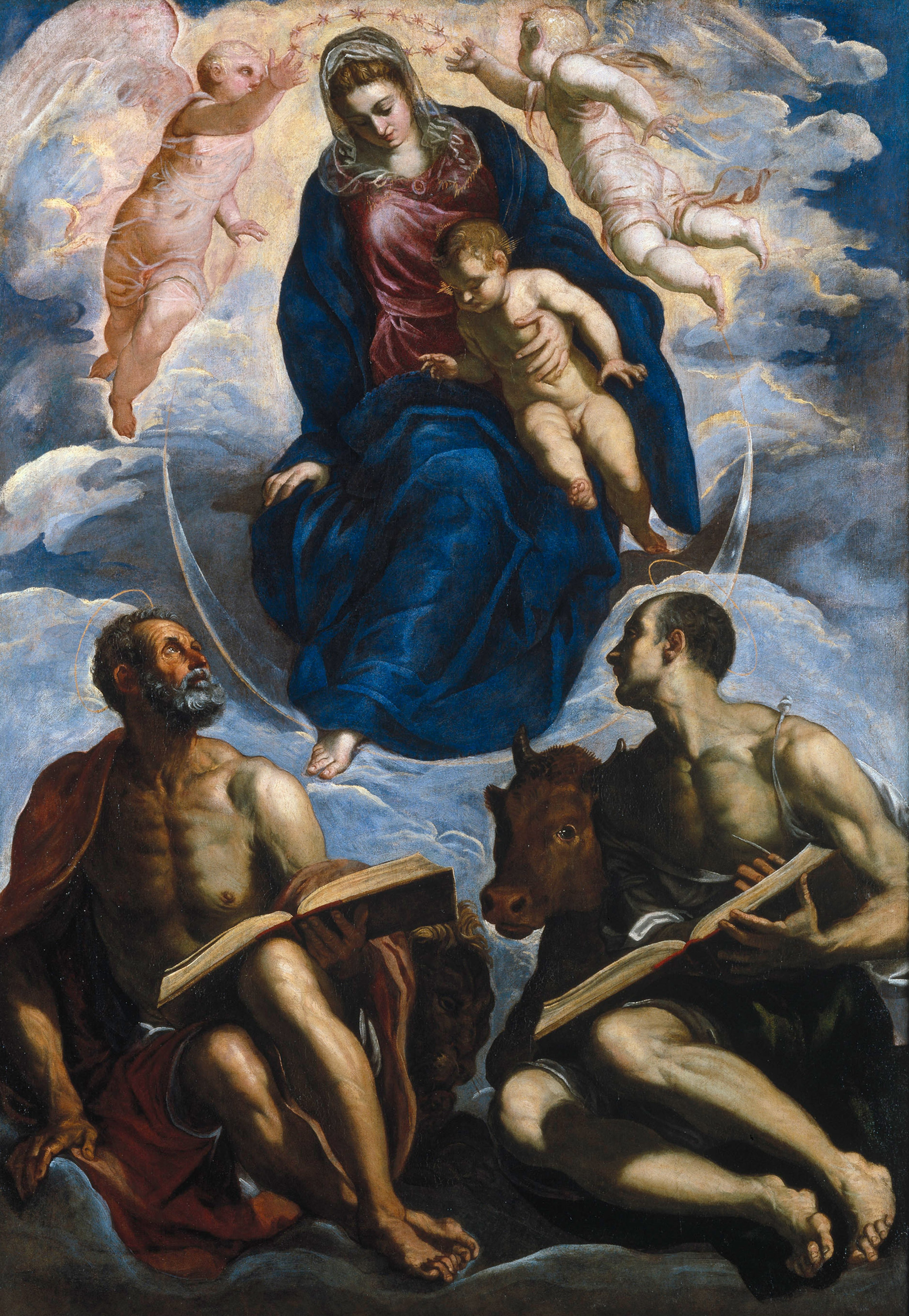 Vierge à l'Enfant, saint Marc et saint Luc - Jacopo Tintoretto