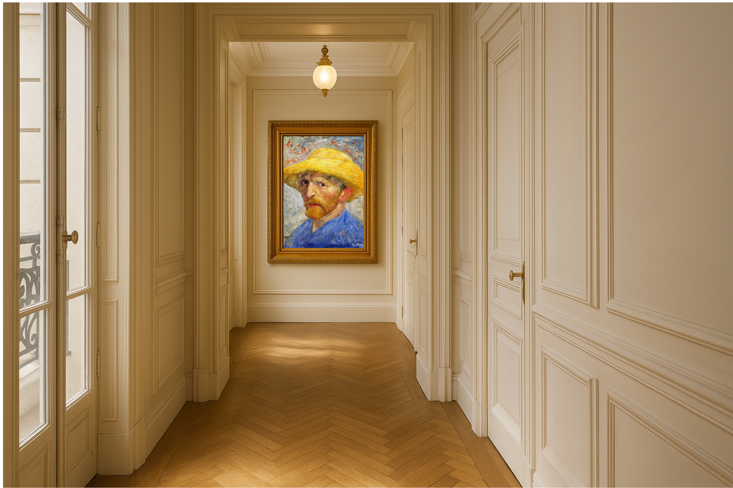 ภาพเหมือนตนเองสวมหมวกฟาง – Vincent van Gogh (1887)