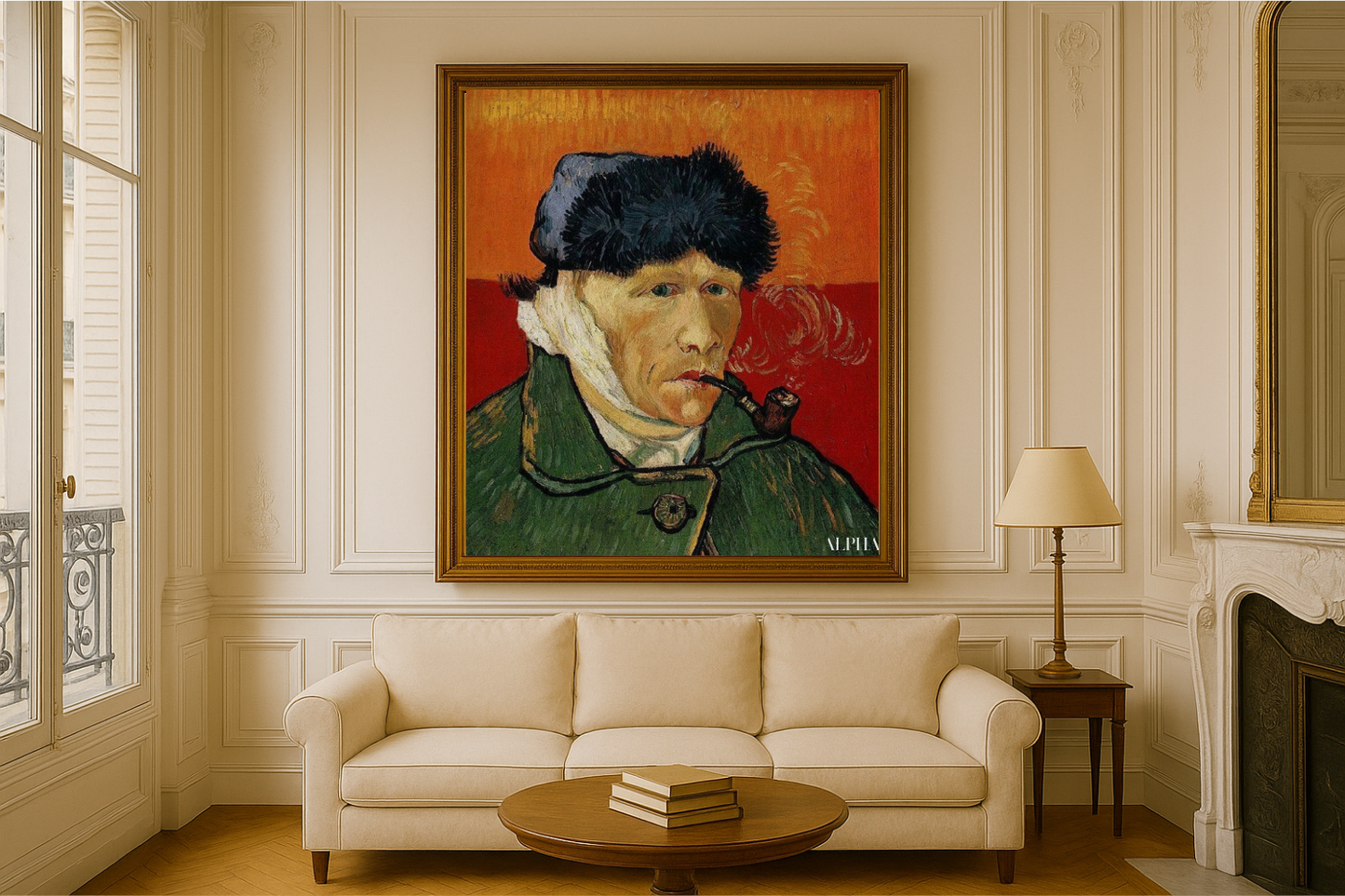 🖼️ ภาพเหมือนตนเองพร้อมหูพันผ้าและบุหรี่ท่อ – Vincent van Gogh (1889)