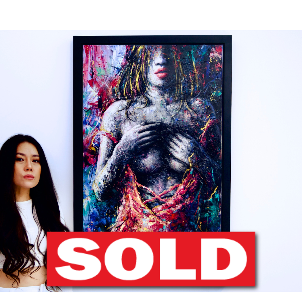 ผู้หญิงในชุดสีชมพู | 60X100ซม.